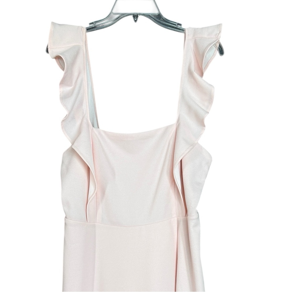 BCBG Paris Blush Pink Ruffle Strap Fit & Flare Dress Size L - Picture 6 of 12